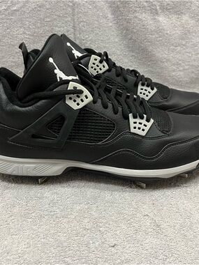 Nike Air Jordan 4 Retro Metal Baseball Cleats Black 807710-010 (Size 14 Men’s)
